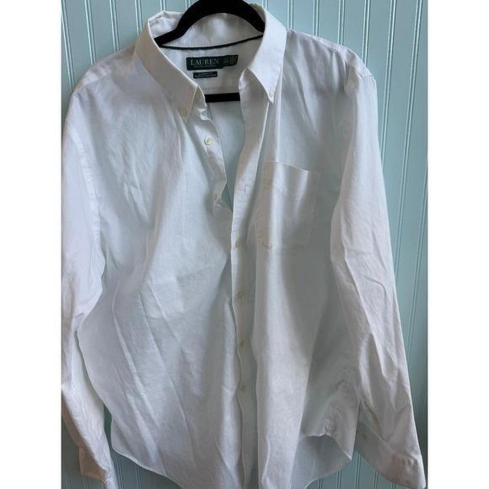 LRL Black Label White Button-Down Shirt Work Office No-iron 2XL - Picture 3 of 9